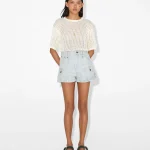Light Wash High-Waisted Denim Shorts