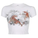 Stylish Tiger Graphic Cropped Top